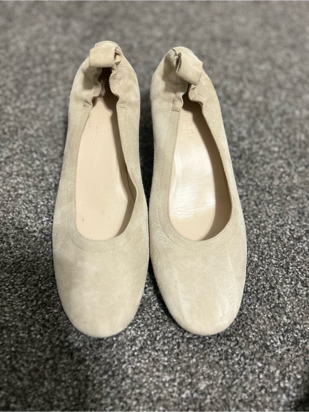 Everlane Women's Suede Ballet Flats in Light Tan
